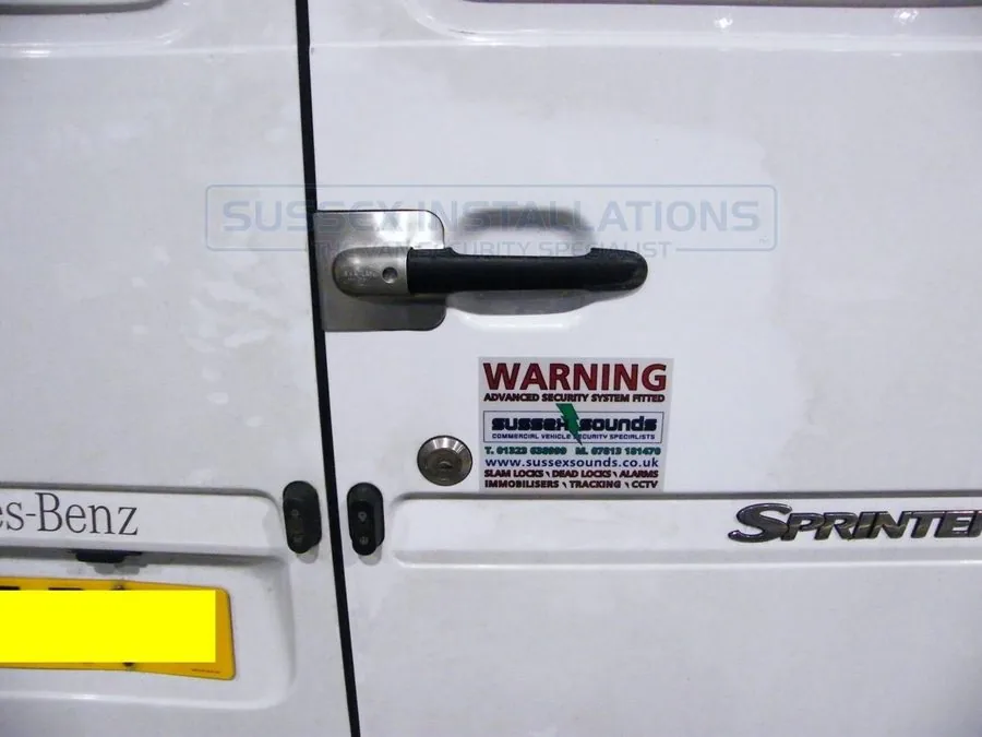Mercedes Sprinter fitted with an Armaplate handle shield