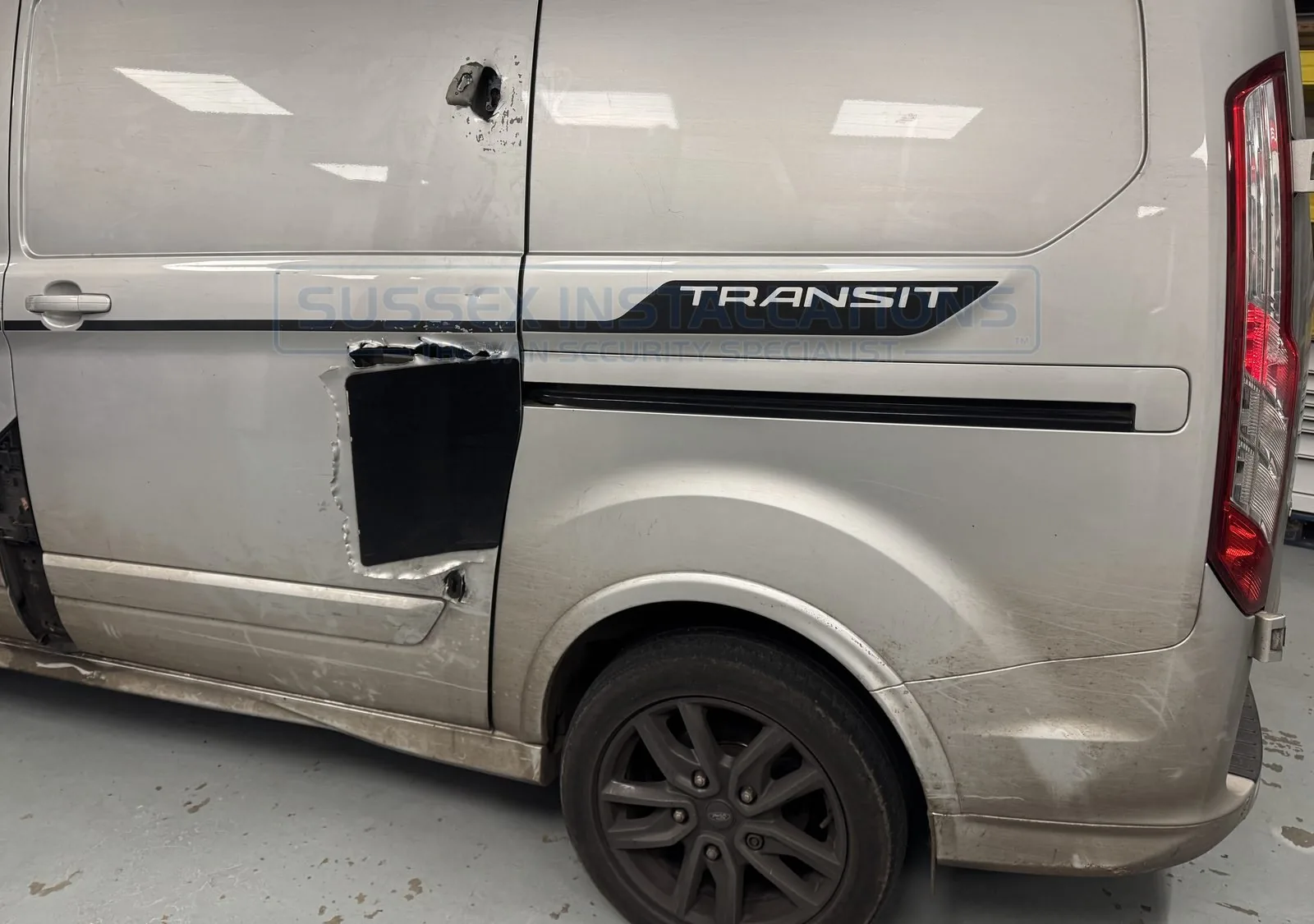 A shield cut around during a break-in attempt, illustrating how attack methods evolved