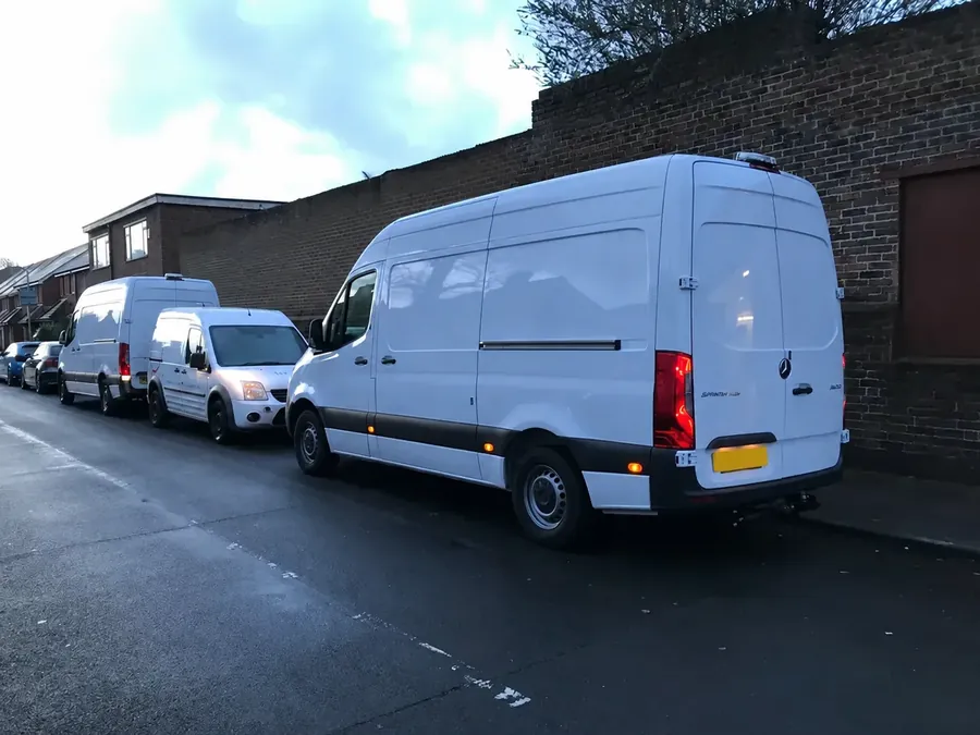 DT Civils fleet vans parked together after their visit to Sussex Installations