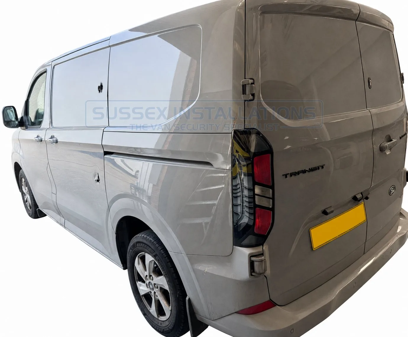 A new-shape Ford Custom with deadlocks fitted but no Stealth Shield, after a break-in attacking both the deadlock and the latch