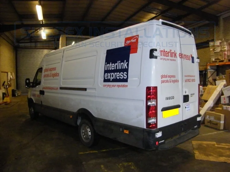 Interlink Express courier fleet van fitted with security in Ashford