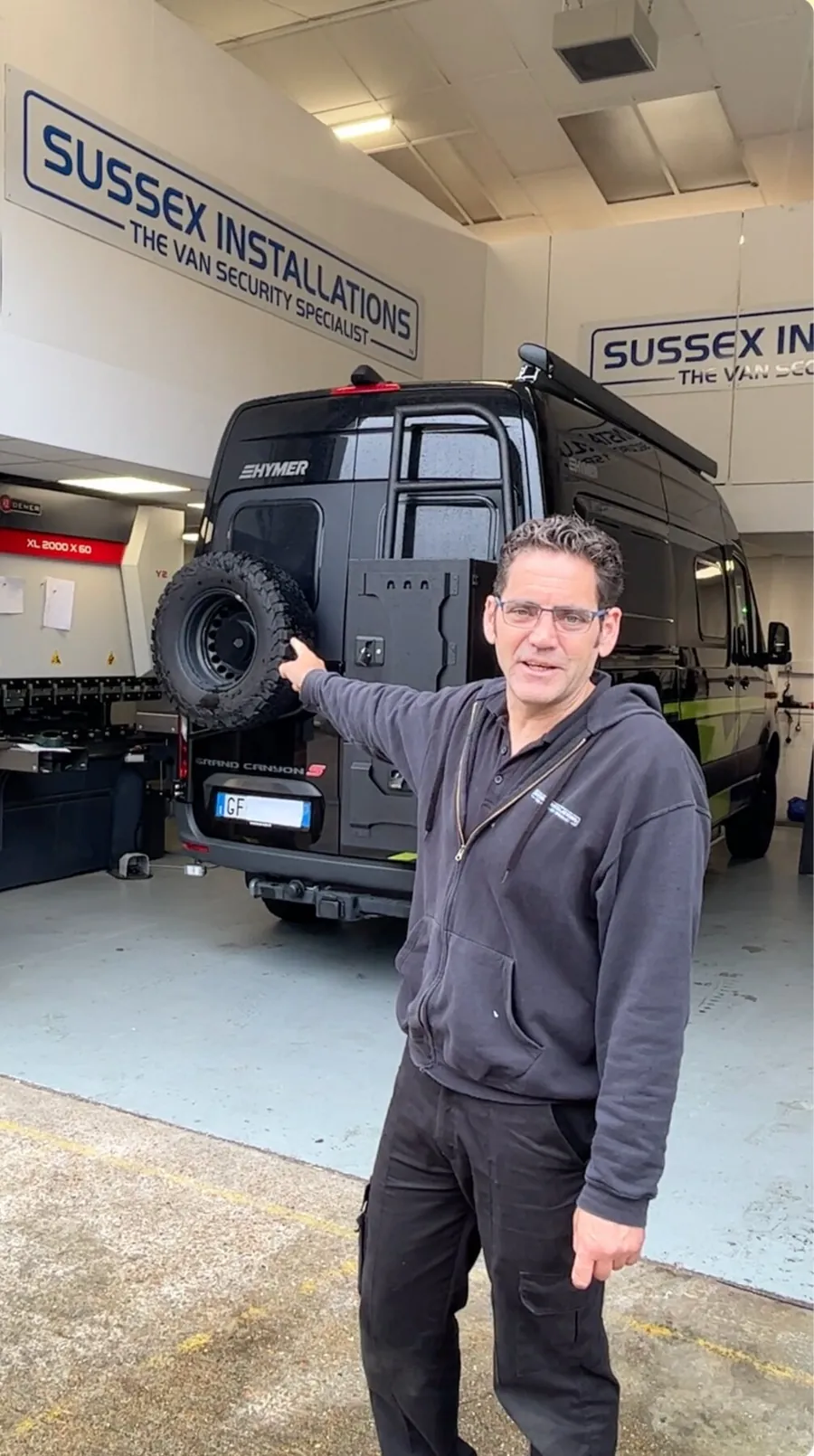 Mercedes Sprinter Hymer motorhome from Italy having security locks fitted at Sussex Installations