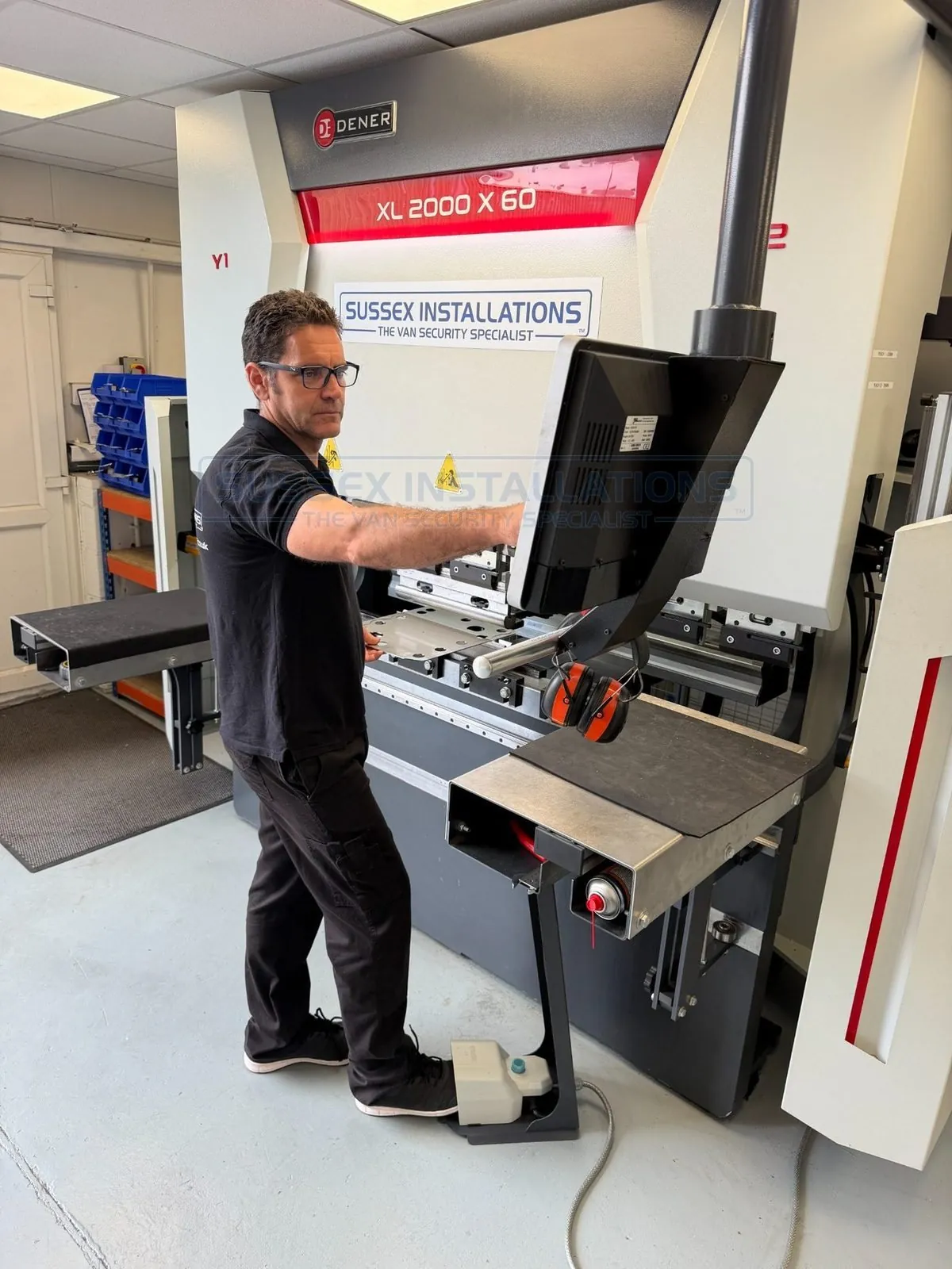 Jeff Scott operating the CNC press brake at Sussex Installations