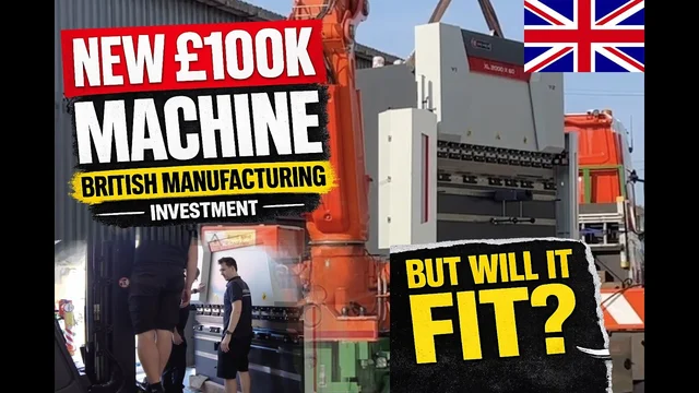 YouTube thumbnail: £100K Machine Arrives, BUT Will it FIT? Entrepreneur Risks, Van Security & Made in Britain Business!