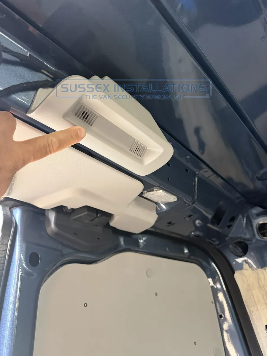 Looking for ultrasonic movement detectors above the rear doors in a Ford Custom load area