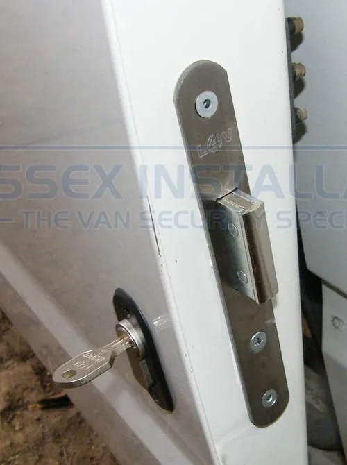 A Locks 4 Vans T-series deadlock fitted to a 2000-2006 Ford Transit