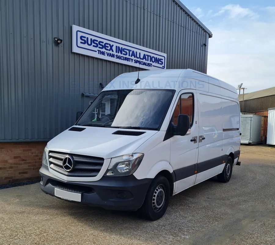 Mercedes Sprinter at Sussex Installations' Eastbourne workshop